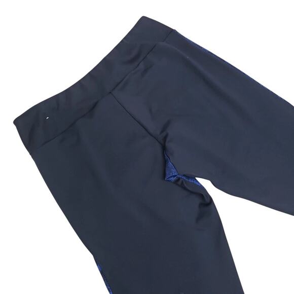 Adidas Performance Leggings Tights Navy Blue Animal Print Three Stripes Logo M - Picture 9 of 13